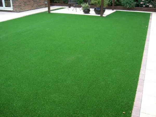 Fake grass in garden