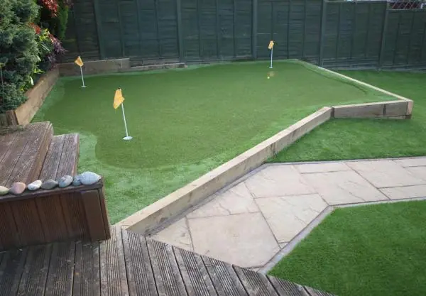 A custom designed all-weather home putting green